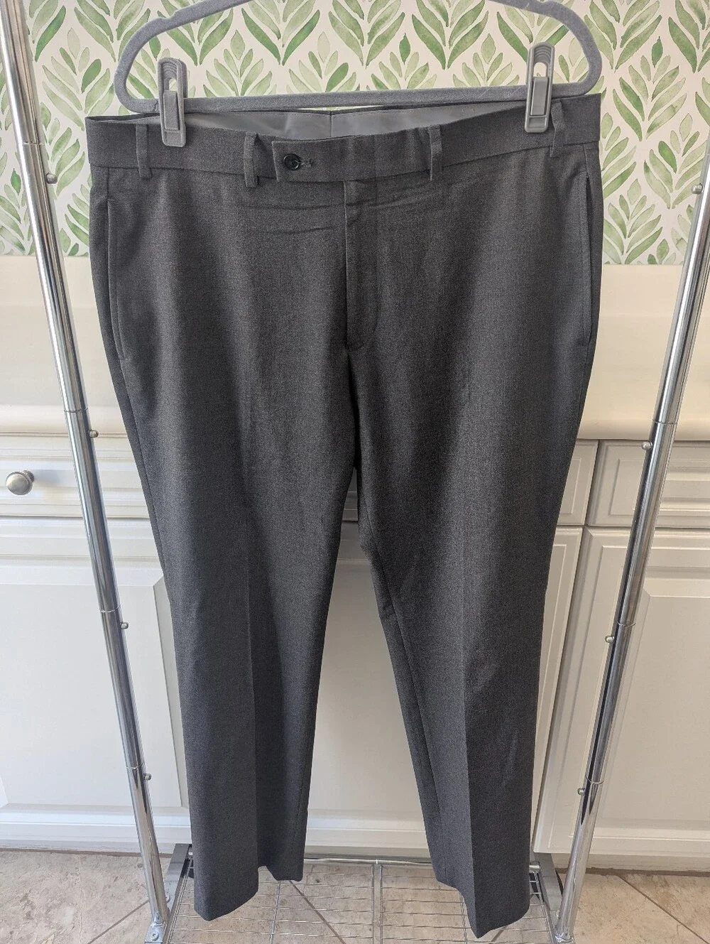 Men's Gray Dress Pants Slacks Custom Bespoke Classic Tailored Straight Old Money